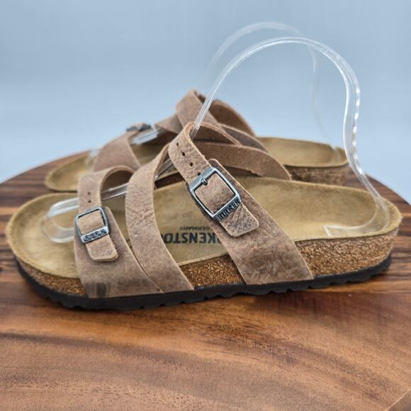 Birkenstock Salina BS Sandals Women's 7 38 Brown Leather Strappy Buckles Comfort - Picture 3 of 8